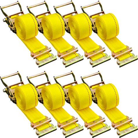 ✴ 8 Pack E-Track Ratchet Straps 2"x15' 4400 lbs Tie Down