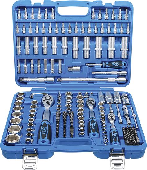 BGS 2245 Socket Set Pro Torque in inch Sizes 192-pieces, Silver/Blue