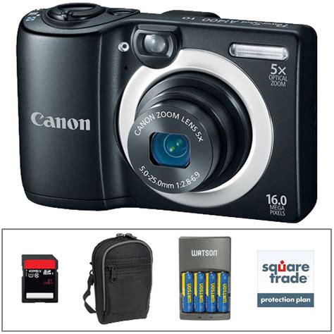 Canon PowerShot A1400 16.0 MP Digital Camera with 5x Digital Image Stabilized Zoom 28mm Wide-Angle Lens and 720p HD Video Recording (Black) (OLD MODEL)