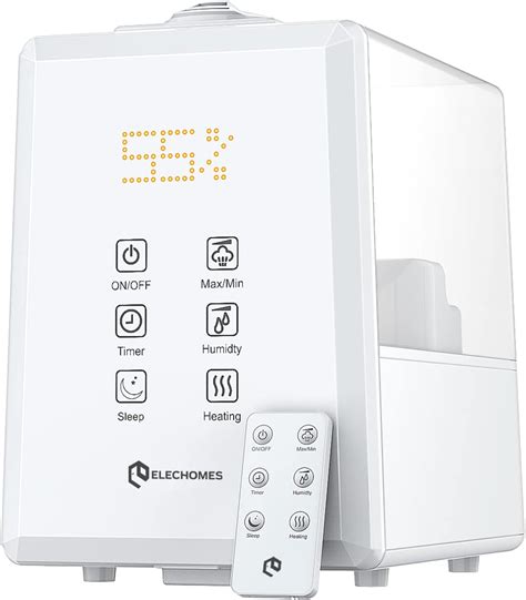 Best Deal 🛒 Elechomes Humidifiers for Bedroom & Large Room (6L), Warm and Cool Mist Humidifiers for Home, Baby and Plants, Customized Humidity, Sleep Mode, Timer, Ultra Quiet, UC5501, Black