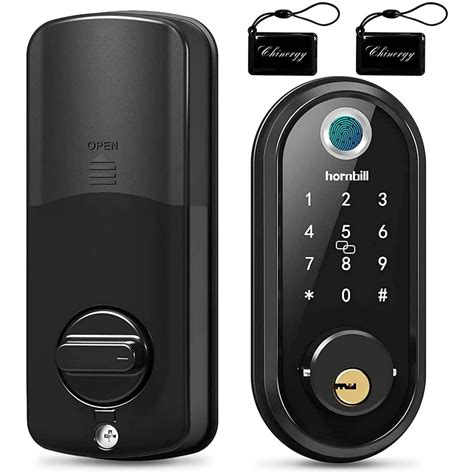 Limited Stock Fingerprint Smart Lock Deadbolt, hornbill 7-in-1 Keyless Entry Front Door Lock, Smart Door Lock with Electronic Touchscreen Keypad, Bluetooth/eKey/Code/Auto Lock/Free APP for Home/Hotel/Office/Airbnb