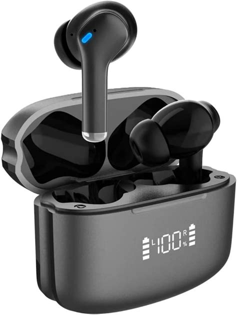 Holiper Wireless Earbuds Bluetooth Headphones 3D Stereo Cordless Earphones in Ear Buds Touch Control IPX5 Waterproof, Black