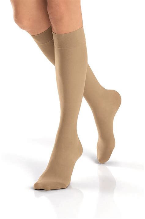 JOBST Relief Knee High 20-30 mmHg Compression Socks, Closed Toe, Beige, Large Petite