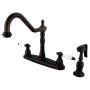 ✳ Kingston Brass KB1755PLBS Heritage 8-Inch Centerset Kitchen Faucet, Oil Rubbed Bronze