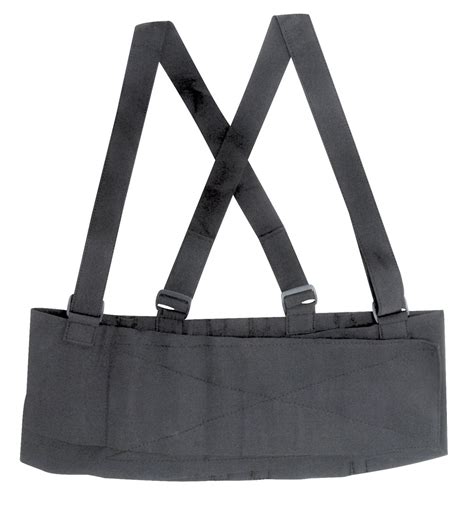 MABIS Deluxe Work Belt Back Support Brace with Adjustable, Removable Shoulder Straps, Fits 40 to 54, Black