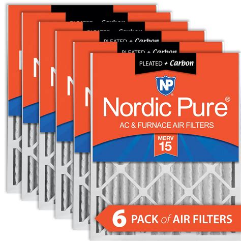 Nordic Pure 20x24x4 MERV 15 Pleated AC Furnace Air Filters 6 Pack