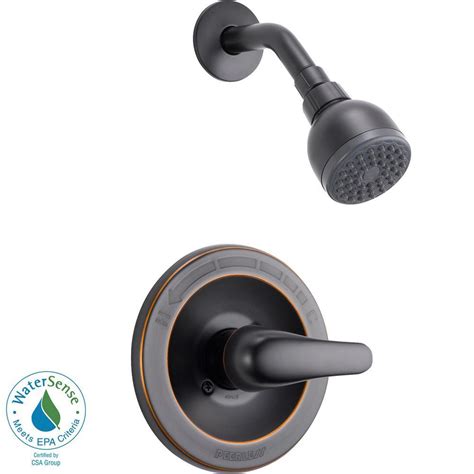 Peerless Single-Handle Shower Faucet Trim Kit with Single-Spray Touch-Clean Shower Head, Oil-Rubbed Bronze PTT188740-OB (Valve Not Included)