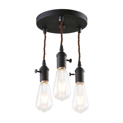 Black Friday 🔥 Phansthy Industrial Ceiling Light 3 Light Vintage Chandelier Light Fixture with 5.9 Inches Glass Lamp Shade,Brushed Nickel