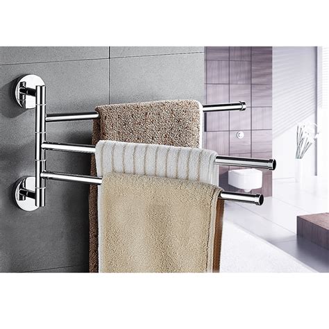 Towel Racks for Bathroom - Stainless Steel Swing Out Towel Bar - Space Saving Swinging Towel Bar for Bathroom - Wall Mounted Towel Holder Organizer- Easy To Install - Polished Finish(20X10")