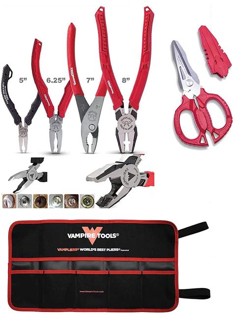 VamPLIERS. World's Best Pliers! 4-PC Set S4ATG + Tool Pouch & Super Combo Scissors
