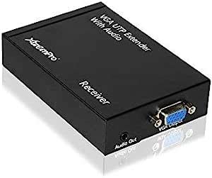 XtremPro VGA UTP Over Cat5 Extender Receiver Box Up To 984 Feet 300 Meters Supports Up To 1920 x 1080 Audio Receiver Only - Black (22010)