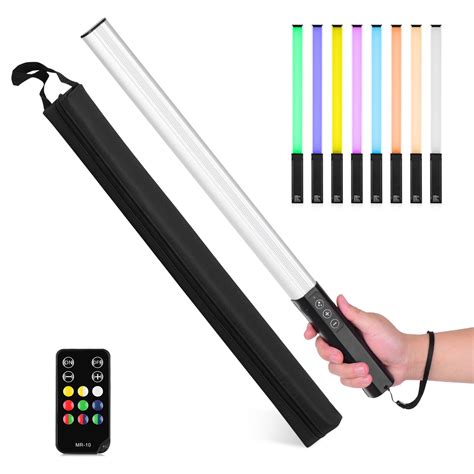 Yesker Light Wand RGB LED Light Stick Built-in Rechargeable Battery 10 Brightness Levels Adjustable Handheld Wand Stick 9 Colors Temperature 3200K-5600K Max 1000 Lumens for Video Photography Shooting