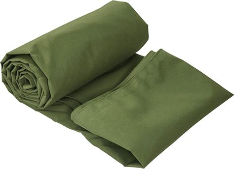 bkisy 8ft x 16ft Olive Drab Canvas Heavy Duty 18 oz Cotton Material Tarpaulin Tarp Water Resistant and Breathable, Green
